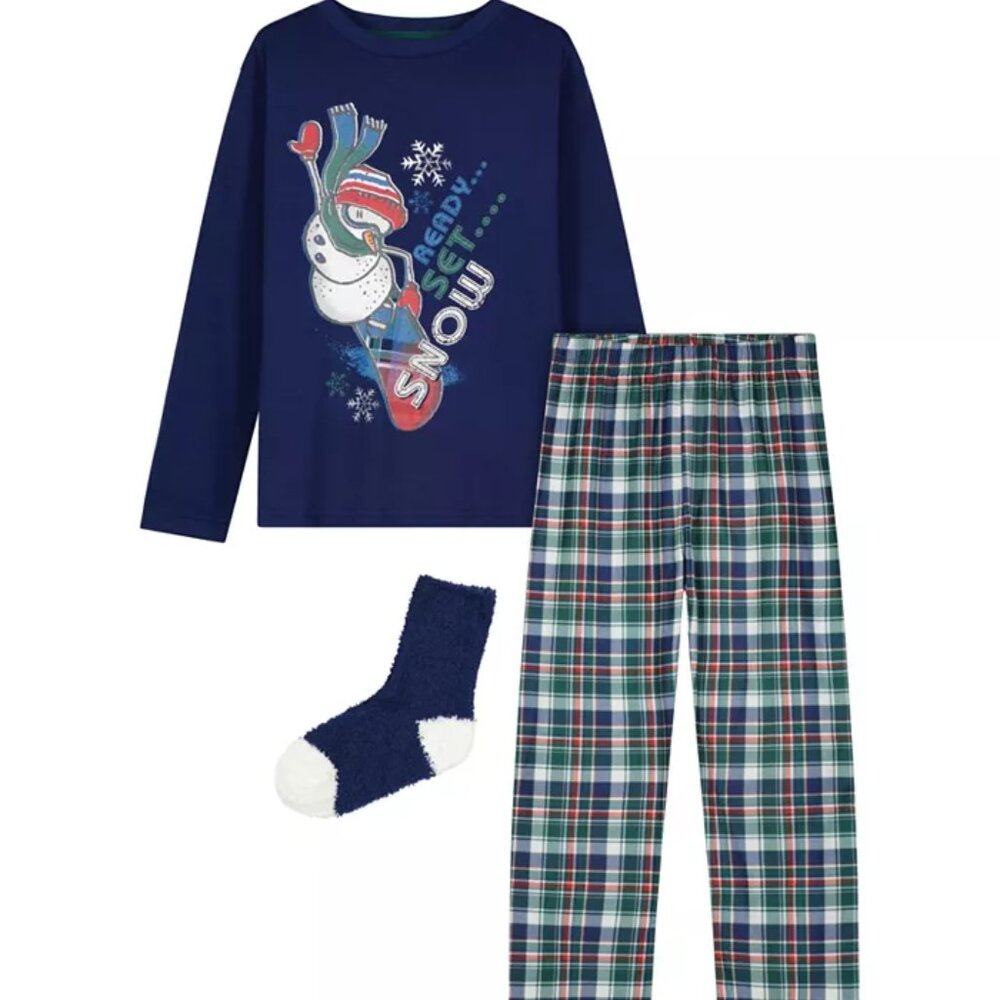 Max & Olivia Little Boys Pajama Set with Socks, 3 Pieces/NWT/S
